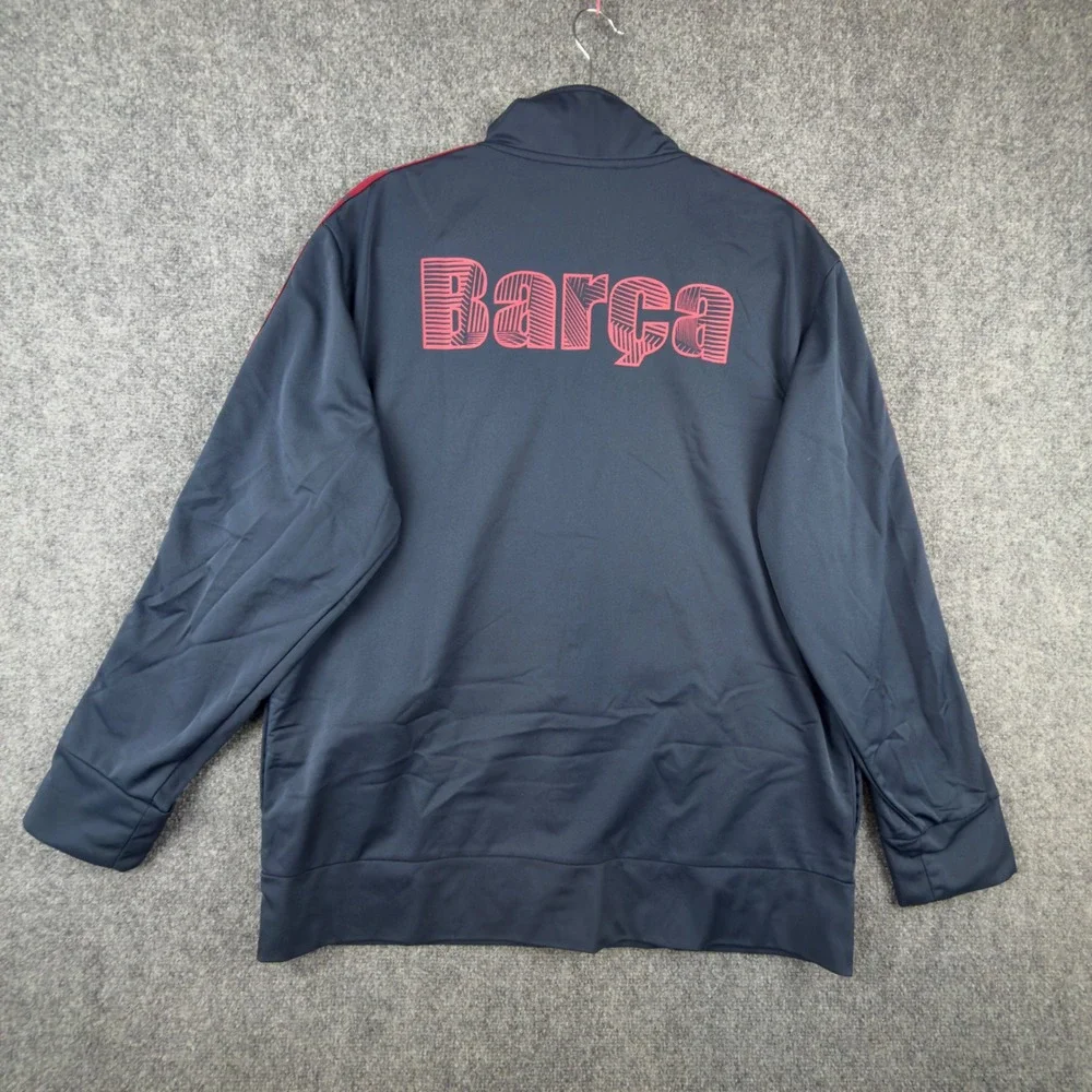 FC Barcelona Track Jacket Mens Large Navy Blue Full Zip Barca Soccer SC3-1006B20